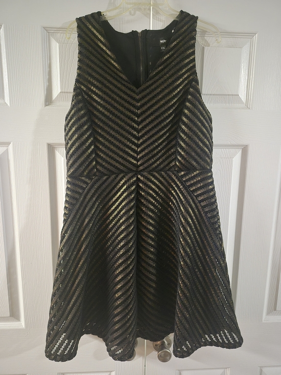 Mossimo Supply Co. Dresses & Skirts - Mossimo Supply Co. Black and Gold Striped Fit & Flare Mini Dress